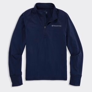 Vineyard Vines Boys' Performance Island Time Quarter-Zip Size 7 Nautical Navy